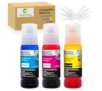 JoyPrinting 70ml Ink Bottle Compatible with ink Refill Bottles ET-1810 ET-2710 ET-2711 ET-2712 ET-2714 ET-2715 ET-2720 ET-2721 ET-2726 ET-2810 ET-2811 ET-4700 ET-4800(1 Cyan, 1 Magenta，1 Yellow)