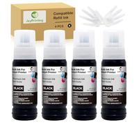 JoyPrinting 70ml Ink Bottles Compatible with ink refill Bottles Multipack for ET-1810 ET-2710 ET-2711 ET-2712 ET-2714 ET-2820 ET-2821 ET-2825 ET-2826 4700 ET-4800(4Black)