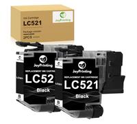 JoyPrinting LC521 LC521BK Ink Cartridges Replacement Brother LC521 LC521VAL Ink Compatible for DCP-J1260W DCP-J1313DW DCP-J1360DW DCP-J1310DW DCP-J1460DW Printer (2 Black)