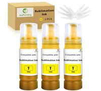 JoyPrinting Sublimation Ink Compatible for ET-1810 ET-2710 ET-2711 ET-2712 ET-2714 ET-2715 ET-2720 ET-2721 ET-2726 ET-2810 ET-2811 ET-2812 ET-2814 ET-2820 ET-2821 ET-2825 ET-4700 Printer(3 Yellow )