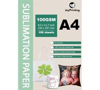 JoyPrinting Sublimation Paper Compatible with EPSON, SAWGRASS, RICOH, Brother Sublimation Printers(A4, 210x297mm, 100 Sheets, 100gsm)