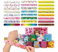 JoyRapt 100PCS Slap Bracelets for Kids 8-12 Party Favors, Christmas Gifts for Kids Slap Bracelets Bulk Classroom Prizes, Snap Bracelets for Birthday Gifts School Rewards