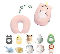 JOYRAVO 2-in-1 Travel Pillow for Kids - Soft and Adorable Unicorn Animals Plushie that Converts into a U-Shaped Neck Pillow for Ultimate Comfort During Airplane, Car, Train, or Bus Trip - Unicorn