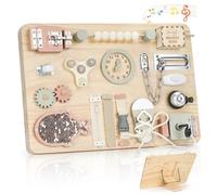 Joyreal Large Wooden Busy Board for Toddlers - Activity Board Montessori Sensory Toys Fidget Board Travel Toys for Plane Fine Motor Skills Gift for Girls Boys