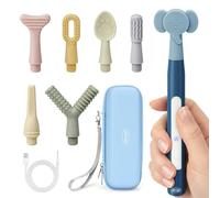 Joyreal Oral Motor Stimulation Kit - Rechargeable Speech Therapy Tool with 7 Interchangeable Textured Heads & 4 Vibration Modes for Feeding, Phonation, Muscle Strength and Sensory Calming