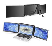 JoyReal Portable Laptop Monitor for MacBook, 12'' Triple Monitor for Laptop, 1080P Screen Extender for Mac Pro Air Single Cable Connection