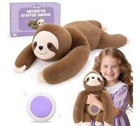 Joyreal Weighted Plush Sensory Sloth with Hidden Pocket, 1.5kg Weighted Teddy Anxiety Relief Gifts for Stress & Sleep Aid, for Adults Children 4 5 6 Years Old