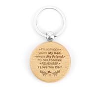 JoyrnalK Father's Day Gifts Keyring Gifts for Dad Birthday Gifts Dad Father's Day Presents Keyring from Daughters Father's Day Presents from Son Presents for Dads Wooden Keying Daddy Christmas Gifts