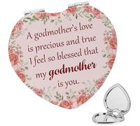 JoyrnalK Godmother Gifts Compact Mirror Easter Gifts for Godmother Easter Basket Fillers God Mothers Gift from Goddaughter for Godparent Gift Makeup Mirror Mothers Day Halloween Christmas