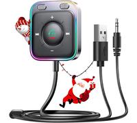 JOYROOM 2025 Bluetooth 5.4 Car Adapter, Aux Bluetooth Adapter for Car with Dual Mics and Noise Cancellation, USB Aux Bluetooth Receiver 3.5mm Jack for Car Stereo Music Streaming and Hands-Free Calls