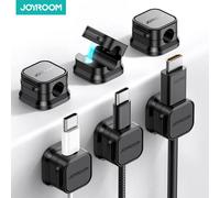 Joyroom Magnetic Cable Clips Cable Smooth Adjustable Cord Holder Under Desk Cable Management Wire Keeper Cable Organizer Holder 6 Pcs Black