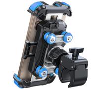 JOYROOM Motorcycle Phone Mount Holder - [Dual Vibration Dampener] 150mph Anti-Shock Phone Holder for Motorcycle [Upgrade Metal Handlebar Clamp] - Bicycle Bike Phone Holder Mount for 4.7-7" Phones,Blue