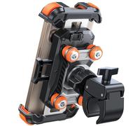 JOYROOM Motorcycle Phone Mount Holder - [Dual Vibration Dampener] 150mph Anti-Shock Phone Holder for Motorcycle [Upgrade Metal Handlebar Clamp] - Bike Phone Holder Mount for 4.7-7" Phones Orange