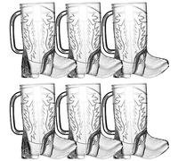 JoyServe Cowboy Boot Cups - (Pack of 12) 17oz Drink Mugs, Reusable BPA-Free Plastic Mug, for Western Themed Rodeo Birthday Party Decorations and Supplies