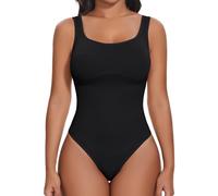 Joyshaper Shapewear Tank Bodysuit for Women Tummy Control Body Shaper Thong Bodysuits Square Neck Shaping Top Black 3XL