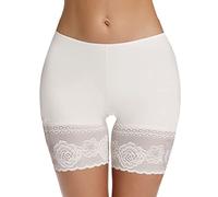 Joyshaper Underskirt Shorts Safety Pants Anti Chafing Lace Knickers Boxer Briefs Slip Short Underwear for Women White L