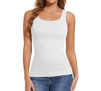 Joyshaper Women Sleeveless Undershirts Tummy Control Vest Top Slimming Camisole Shapewear Seamless Body Shaper, White-1, M