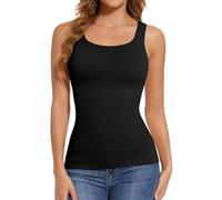 Joyshaper Women Sleeveless Undershirts Tummy Control Vest Top Slimming Camisole Shapewear Seamless Body Shaper, Black-1, L
