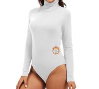 Joyshaper Women's Turtle Neck Thermal Bodysuit Ladies Body White L