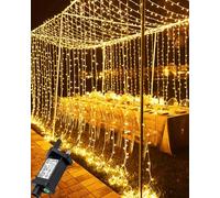 Joysing Curtain Lights 6M x 3M Curtain Fairy Lights Plug in, 600 LED Fairy Light Curtain Waterproof Gazebo Lights Mains Powered for Bedroom Wall Wedding Indoor Outdoor Decorations