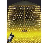 Joysing Net Lights Outdoor 2 Pack 3 x 2M Net Christmas Lights Main Powered with Timer, 208 LED Mesh Fairy Light Connectable Window Light Indoor Waterproof Curtain Light for Bushe Fence Wall Hedge