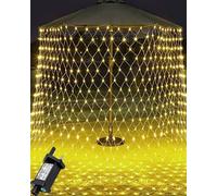 Joysing Net Lights Outdoor 3 x 2M 204 LED Mesh Lights Plug in with Timer, 204 LED Net Fairy Lights Connectable Net Lights Indoor Waterproof Curtain Lights for Bushe Fence Wall Garden Balcony