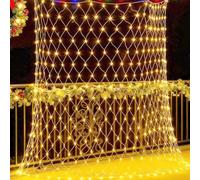 Joysing Net Lights Outdoor 3 x 2M Net Christmas Lights Main Powered with Timer, Connectable Mesh Fairy Light 8 Modes Window Light Indoor Waterproof for Bushe Fence Wall Hedge Xmas Decoraion
