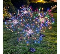 Joysing Solar Firework Lights 4 Pack 120 LED Solar Lights Outdoor Garden