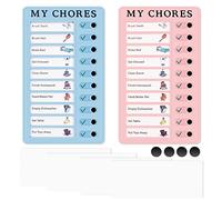 JOYSKY 2 Pcs Chore Chart for Kids Portable Chore Chart Memo Boards 4.7 x 7.8 IN, My Chores Checklist Board Message Board with 4 Replaceable Blank Paper To Do List for Home Trave Planning Reminder