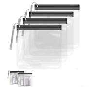 JOYSKY 4PCs Airport Security Liquids Bags, 7.87X7.87 inch Clear TSA Approved Security Toiletry Bag, Approved Hand Luggage Regulations Waterproof Liquids Wash Bags, Travel Accessorie Holiday Essentials