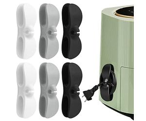 JOYSKY 6pcs Command Cord Bundler Cable Wrapper for Appliances, Kitchen Power Cord Organizer, Self Adhesive Cable Organiser Clips, Gray/Black/White, 10.5 x 3 x 3 mm