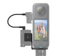 JOYSOG Mic Mini Cold Shoe Extension Bracket for Insta360 X4/X3/ONE X2 Mic Mount Cold Shoe Mount with Audio Cable
