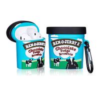 JoySolar for Airpod 1&2 Case, Cute Cartoon 3D Soft Silicone Air Pods Funny Cover, Kawaii Fun Cool Keychain Design Shell, Food Fashion Stylish Girls Kids Teens Women Cases for Airpods (Cow Icecream)