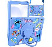 JoySolar for iPad mini 5th Case - for iPad mini 4 Case,Soft Silicone Cute Cartoon Tablet Case with Rotating Stand & Shoulder Strap, Shockproof Tablet case for Kids Boys Girls, Blue