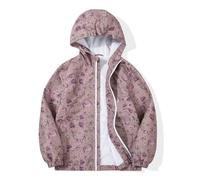 JOYSON Girls Rain Lightweight Jacket Waterproof hooded Windbreaker Jacket for Kids Outdoor Softshell Raincoat with Mesh Lining Flower Unicorn Print 4-5 Years