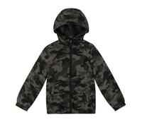 JOYSON Kid Boys Rain Jacket Outdoor Waterproof Jacket Lightweight Windbreaker Breathable Raincoat with Hood Mesh Lining Gray Green Camo 9-10 Years