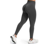 JOYSPELS Gym Leggings for Women Seamless Ruched Scrunch Bums Lifting Workout Activewear Leggings High Waist Tummy Control Yoga Pants UK Dark Shadow XL