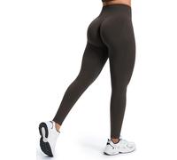 JOYSPELS Gym Leggings for Women Seamless Ruched Scrunch Bums Lifting Workout Activewear Leggings High Waist Tummy Control Yoga Pants UK Black M