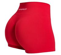 JOYSPELS Seamless Gym Shorts for Women High Waist Booty Running Cycling Yoga Sports Workout Womens Activewear Shorts UK Cherry Red XS