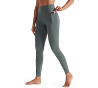 JOYSPELS Women's Gym Leggings with Pockets - High Waisted Tummy Control Full Length Yoga Pants for Workout, Running, Daily Leisure Sage XL