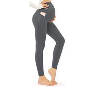 JOYSPELS Women's Maternity Leggings Over Bump with Pockets Soft Belly Support Yoga Pants Workout Pregnancy Gym Leggings UK Grey XS