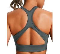 JOYSPELS Women's Sports Bra Seamless 4-Way Stretch Yoga Top with Removable Pads for Gym, Workouts, Running Dark Shadow Grey S