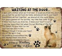 joysperous Cat Lover Vintage Tin Sign Cat I'll Be Waiting at The Door Metal Wall Decor for Home, Bar, Diner, Pub, or Man Cave 6x8inch