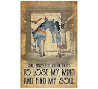 joysperous Metal Wall Art for Living Room Riding Horse Into The Barn Lose My Mind and Find My Soul Retro Tin Sign for Farm Village Home Hotel Bar Cafe Outdoor Wall Decoration 8x6 inch
