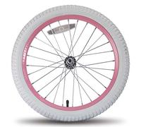 JOYSTAR 18 Inch Kids Bike Front Wheels Replacement with 18 Inch Air Rubber Tire White