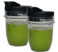 joystar 2Packs Replacement 12OZ Cups with Spout Lids,350ML(12oz) Cup Mug, FIT for Nutri Ninja Pro Series and Nutri Ninja Auto IQ Series Blenders (2, 18)
