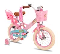 JOYSTAR Little Daisy 12-Inch Kids Bike for Ages 2-4 | Training Wheels, Bell, Water Bottle, Easy Assembly | FIETS059pk-12-CA