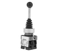Joystick Momentary Switch, Industrial 2 Position Spring Return Control for Factory Panels 2NO NO Contacts IP55 Black Rubber Sleeve 22mm Mounting Hole 1 Pack