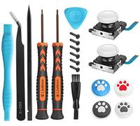 Joystick Replacement for Switch Lite - 19 in 1 OEM Analog Stick Thumbstick Parts Repair Tool Kit Accessories with Y00 Triwing Screwdriver, Thumb Caps, Tweezers for OLED JoyCon Joy Con Controller