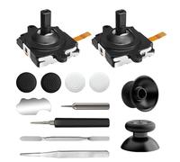 Joystick Replacement Kit for Oculus Quest 2 Controller, Repair Kit for Me-ta Quest 3 Controller, Include 2 Joysticks, T5 Screwdriver, Tweezer, Pry Tool, 4 Thumbstick Grips (Gray-13-in one)
